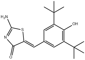 (5Z)-2-Amino-5-[(4-hydroxy-3,5-ditert-butyl-phenyl)methylidene]-1,3-thiazol-4-one Struktur