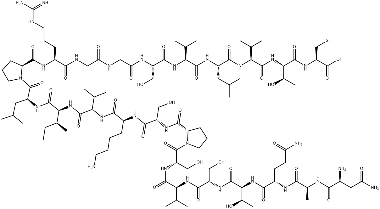 H-ASN-ALA-GLN-THR-SER-VAL-SER-PRO-SER-LYS-VAL-ILE-LEU-PRO-ARG-GLY-GLY-SER-VAL-LEU-VAL-THR-CYS-OH 化学構造式