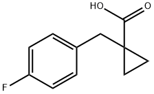 1-[(4-フルオロフェニル)メチル]シクロプロパン-1-カルボン酸 化学構造式