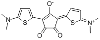 3-(5-Dimethylamino-thien-2-yl)-5-(2,5-dihydro-5-dimethylimmonium-thien-2-ylidene)-1,2-dioxo-cyclopenten-4-olate Structure