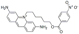 3,6-diamino-10-(6-(4-nitrobenzoyloxy)hexyl)acridinium Struktur