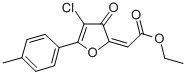 Acetic acid, (4-chloro-5-(4-methylphenyl)-3-oxo-2(3H)-furanylidene)-,  ethyl ester Struktur