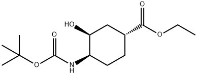 (1R,3S,4R)-4-(Boc-amino)-3-hydroxy-cyclohexane-carboxylic acid ethyl ester Structure