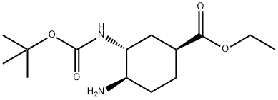 ethyl (1S,3R,4R)-4-amino-3-{[(tert-butoxy)carbonyl]amino}cyclohexane-1-carboxylate Struktur