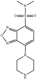 4-(N,N-ジメチルアミノスルホニル)-7-ピペラジノ-2,1,3-ベンゾキサジアゾール 化学構造式