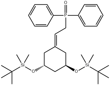 (3R-trans)-[2-[3,5-Bis[[(1,1-diMethylethyl)diMethylsilyl]oxy]cyclohexylidene]ethyl]diphenyl-phosphine Oxide 化学構造式