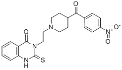 4(1H)-QUINAZOLINONE, 3-(2-(4-(4-NITROBENZOYL)-1-PIPERIDINYL)ETHYL)-2,3-DIHYDRO-2-THIOXO- 结构式