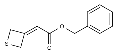 2-(硫杂环丁烷-3-亚基)乙酸苄酯 结构式