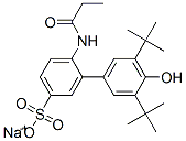 Benzenesulfonic acid, 4-3-3,5-bis(1,1-dimethylethyl)-4-hydroxyphenyl-1-oxopropylamino-, monosodium salt Structure