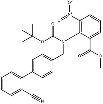 Methyl 2-[N-(tert-Butoxycarbonyl)-N-[(2'-cyanobiphenyl-4-yl)Methyl]aMino]-3-nitrobenzoate Structure