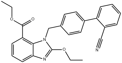 Ethyl-2-Ethoxy-1-[[(2'-Cyanobiphenyl-4-yl) Methyl] Benzimidazole]-7-Carboxylate Struktur
