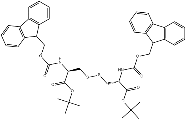 (FMOC-CYS-OTBU)2 (ジスルフィド結合) 化学構造式