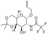 烯丙基 2-脱氧-4,6-O-亚异丙基-2-(三氟乙酰氨基)-Α-D-吡喃葡糖苷, 139629-59-7, 结构式