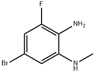 4-Bromo-2-fluoro-6-(methylamino)aniline, 5-Bromo-3-fluoro-N1-methylphenylene-1,2-diamine Structure