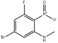 N-(5-Bromo-3-fluoro-2-nitrophenyl)methylamine, 4-Bromo-2-fluoro-6-(methylamino)nitrobenzene Structure