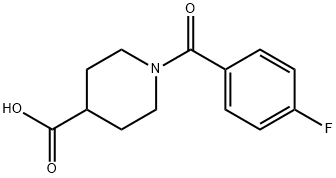 1-(4-フルオロベンゾイル)ピペリジン-4-カルボン酸 化学構造式