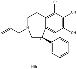 R(+)-6-BROMO-7,8-DIHYDROXY-3-ALLYL-1-PHENYL-2,3,4,5-TETRAHYDRO-1H-3-BENZAZEPINE HYDROBROMIDE Struktur