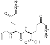 N-アリル-6-ジアゾ-5-オキソ-L-Nle-6-ジアゾ-5-オキソ-L-Nle-OH 化学構造式