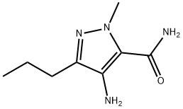 4-アミノ-1-メチル-3-プロピルピラゾール-5-カルボキサミド 化学構造式