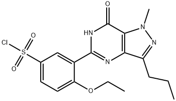 5-(5-クロロスルホニル-2-エトキシフェニル)-1-メチル-3-プロピル-1,6-ジヒドロ-7H-ピラゾロ[4,3-D]ピリミジン-7-オン 化学構造式