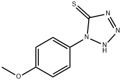 1,2-二氢-1-(4-甲氧基苯基)-5H-四唑-5-硫酮, 13980-76-2, 结构式