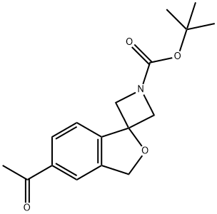 Spiro[azetidine-3,1'(3'H)-isobenzofuran]-1-carboxylic acid, 5'-acetyl-, 1,1-diMethylethyl ester Struktur