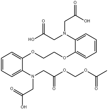 [エチレンビス(オキシ-2,1-フェニレンニトリロ)]テトラキス(酢酸アセトキシメチル) 化学構造式