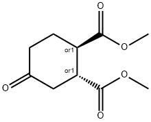 1,2-Cyclohexanedicarboxylic acid, 4-oxo-, 1,2-dimethyl ester, (1R,2R)-rel- Struktur