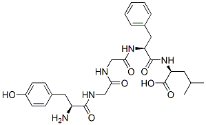 (2S)-2-[[(2S)-2-[[2-[[2-[[(2S)-2-amino-3-(4-hydroxyphenyl)propanoyl]amino]acetyl]amino]acetyl]amino]-3-phenylpropanoyl]amino]-4-methylpentanoic acid 化学構造式