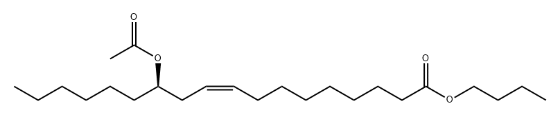 12-乙酰氧基-[R-(Z)]-9-烯-十八酸丁酯,140-04-5,结构式