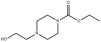 4-(2-ヒドロキシエチル)-ピペラジン-1-カルボン酸エチルエステル 化学構造式