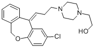 4-[3-[(Z)-2-クロロジベンゾ[b,e]オキセピン-11(6H)-イリデン]プロピル]-1-ピペラジンエタノール 化学構造式