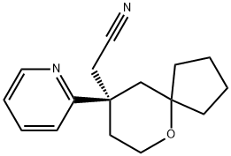 (R)-2-(9-(吡啶-2-基)-6-二氧杂螺[4.5]癸烷-9-基)乙腈,1401031-38-6,结构式