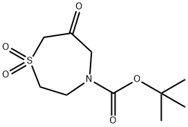tert-butyl 6-oxo-1,4-thiazepane-4-carboxylate 1,1-dioxide Struktur