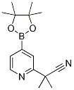 2-Methyl-2-[4-(tetramethyl-1,3,2-dioxaborolan-2-yl)pyridin-2-yl]propanenitrile 结构式