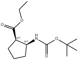 顺-2-BOC-氨基环戊甲酸乙酯 结构式