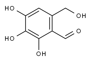 2,3,4-トリヒドロキシ-6-ヒドロキシメチルベンズアルデヒド 化学構造式