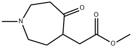 六氢-1-甲基-5-氧代-1H-氮杂卓-4-乙酸甲酯 结构式