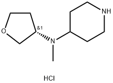 N-Methyl-N-[(3S)-tetrahydrofuran-3-yl]piperidin-4-amine hydrochloride, 1403763-33-6, 结构式