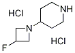 Piperidine, 4-(3-fluoro-1-azetidinyl)-, hydrochloride (1:2) Struktur