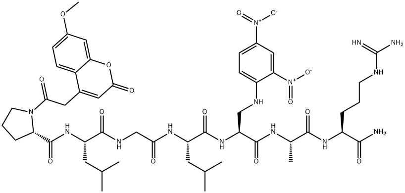 MCA-PRO-LEU-GLY-LEU-DAP(DNP)-ALA-ARG-NH2 Structure