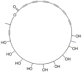 (3E,5E,7E,9E,11E,13E,33Z)-16,18,20,22,24,26,28,30,32-nonahydroxy-17,35-dimethyl-1-oxacyclohexatriaconta-3,5,7,9,11,13,33-heptaen-2-one Struktur