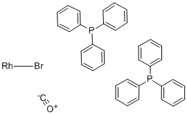 カルボニルブロモビス(トリフェニルホスフィン)ロジウム(I) 化学構造式