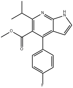 METHYL 4-(4-FLUOROPHENYL)-6-ISOPROPYL-1H-PYRROLO[2,3-B]PYRIDINE-5-CARBOXYLATE Structure