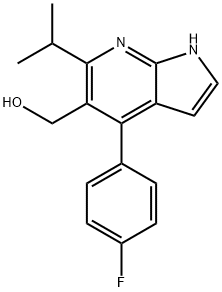 1H-Pyrrolo[2,3-b]pyridine-5-methanol, 4-(4-fluorophenyl)-6-(1-methylethyl)- Structure