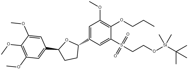 2-(3-甲氧基-2-丙氧基-5-((2S,5S)-5-(3,4,5-三甲氧基苯)四氢呋喃-2-基)苯硫砜)乙醇,140705-14-2,结构式