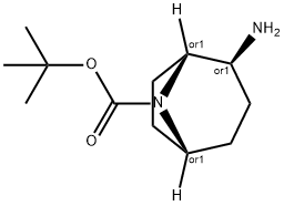 EXO-8-BOC-8-アザビシクロ[3.2.1]オクタン-2-アミン 化学構造式