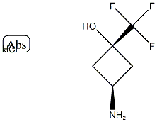 trans-3-amino-1-(trifluoromethyl)cyclobutan-1-ol hydrochloride, 1408075-16-0, 结构式