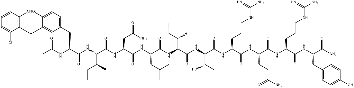 AC-3-(2,6-DICHLORO-BZL)-TYR-ILE-ASN-LEU-ILE-D-THR-ARG-GLN-ARG-TYR-NH2 Struktur