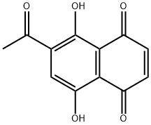 6-アセチル-5,8-ジヒドロキシ-1,4-ナフタレンジオン 化学構造式